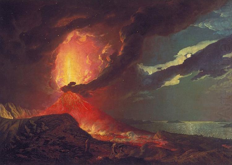 Vesuvius in Eruption, with a View over the Islands in the Bay of Naples, Joseph wright of derby